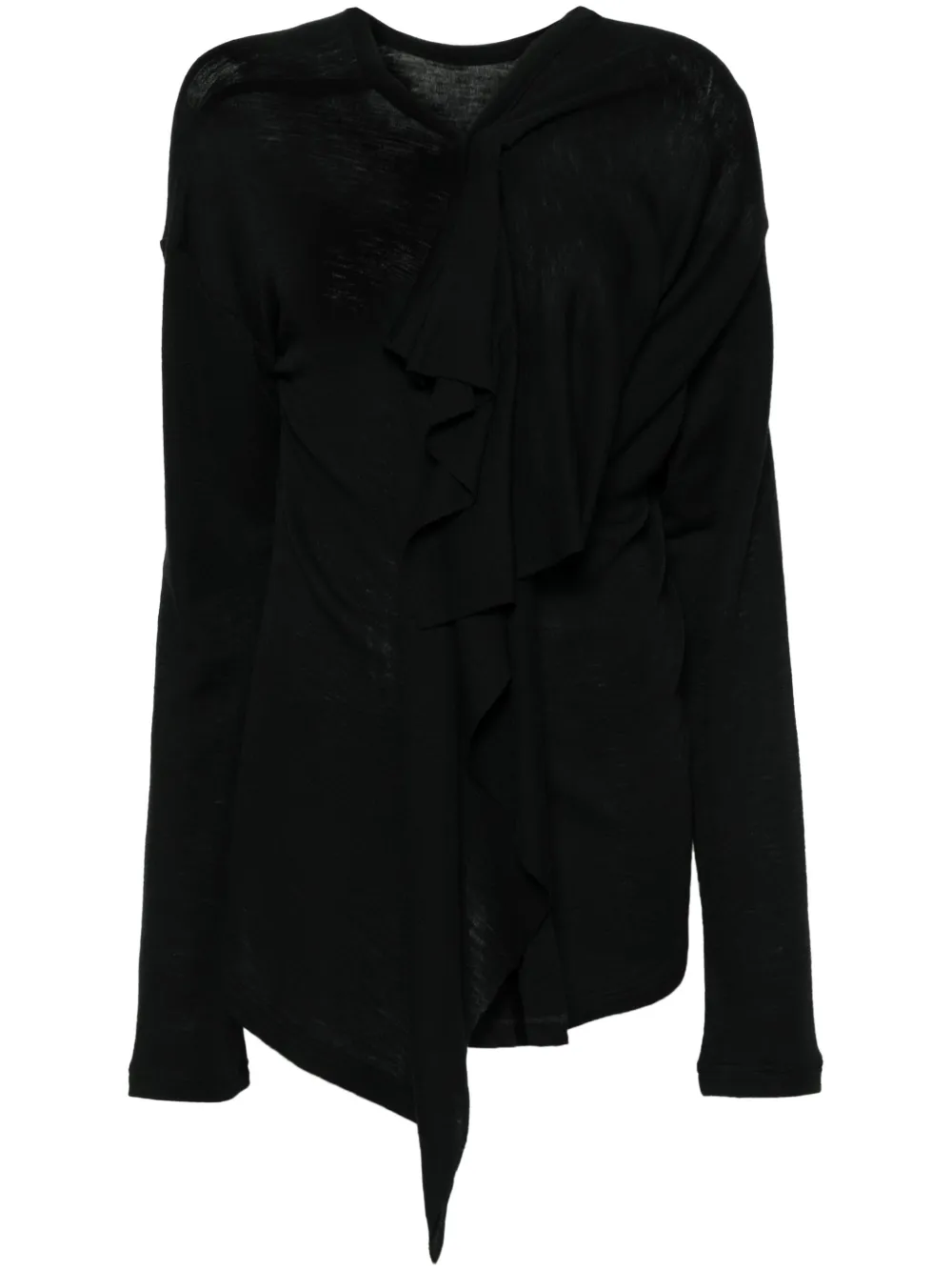 

Футболка с драпировкой Yohji Yamamoto, черный