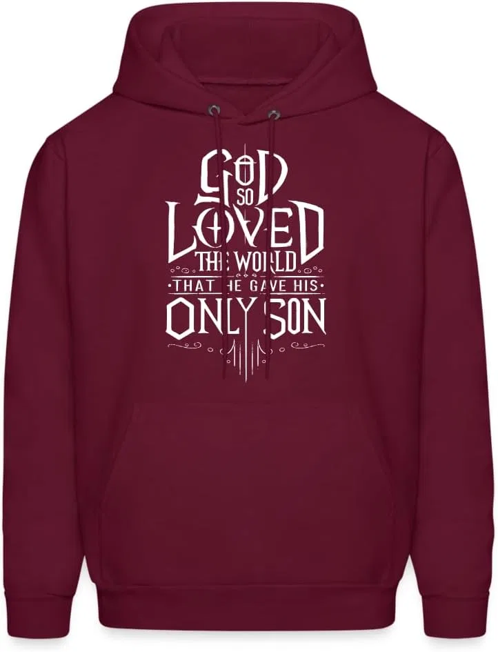 Толстовка Unisex God So Loved The World That He Gave His Only Son, футболка Christian Christ Cross John 3:16 Generic, бордовый