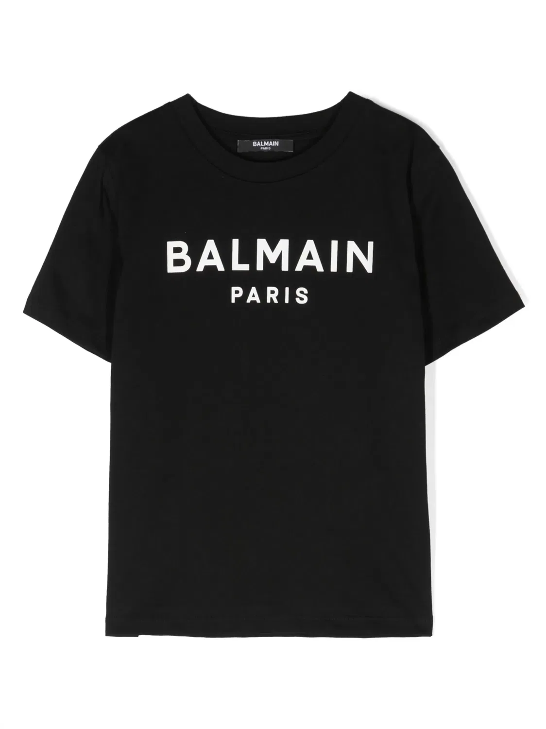 Футболка с логотипом из хлопка Balmain, черный