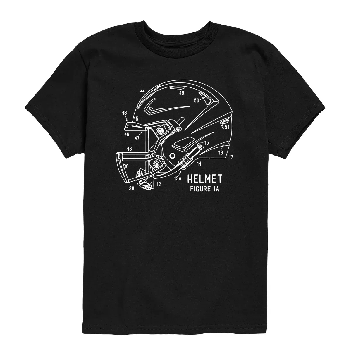 Детская футболка с коротким рукавом с принтом Football Helmet Rendering Instant Message, Royal Blue