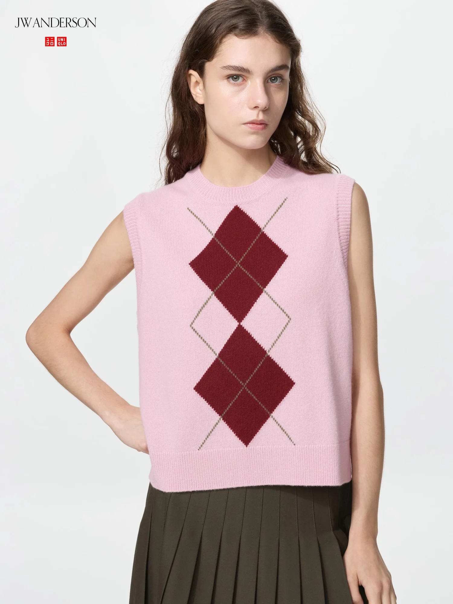 Жилет Uniqlo and JW Anderson Wool Cashmere Crew Neck, 11 розовый
