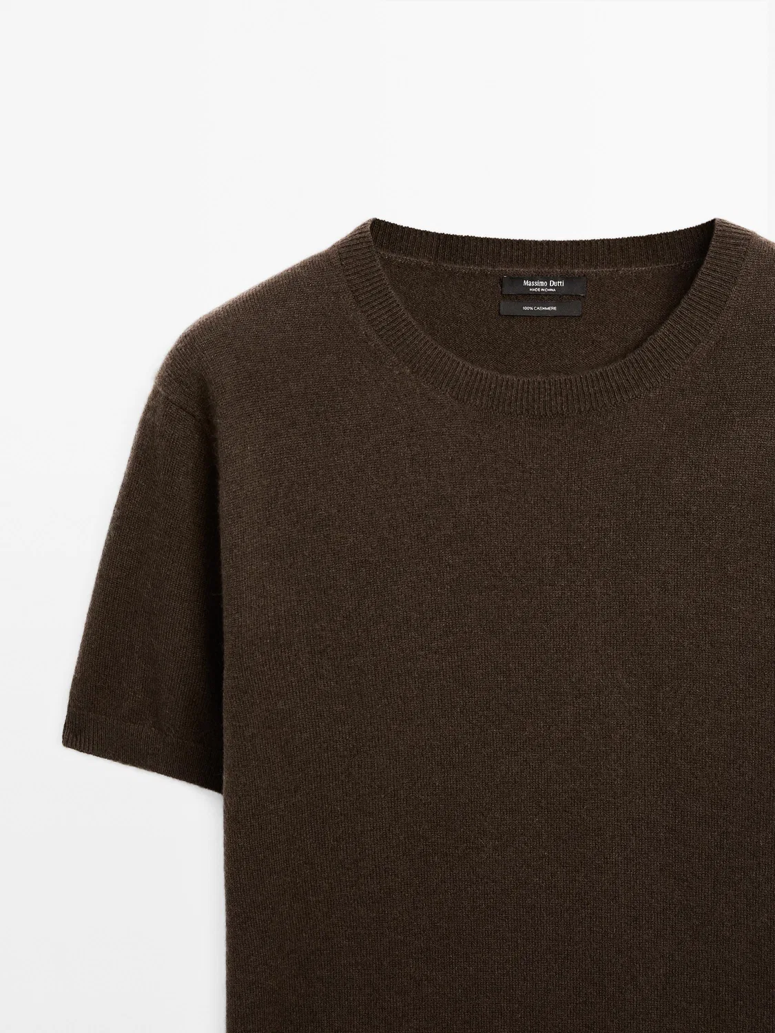 Свитер Massimo Dutti Knit 100% Cashmere Crew Neck, коричневый — фото 3