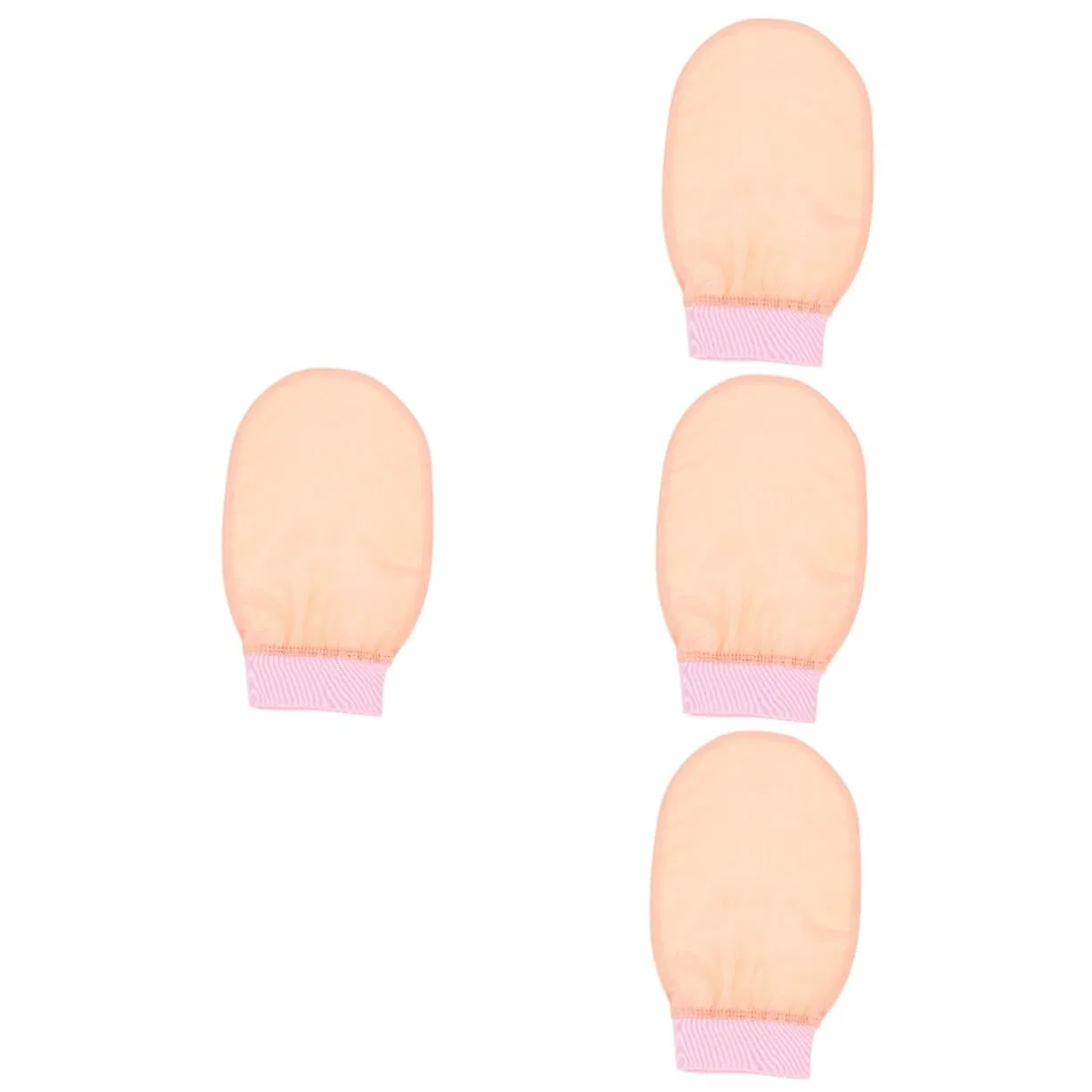 Набор из 4 отшелушивающих перчаток для ванны, Baluue, Pink