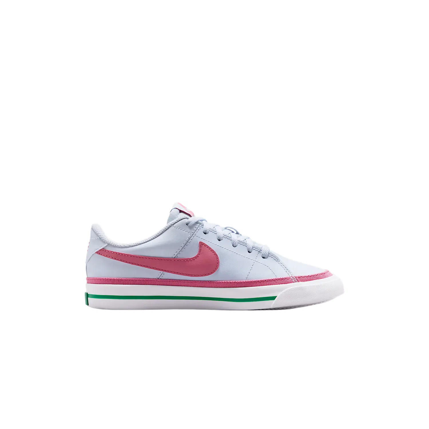 Детские повседневные кроссовки из кожи Nike Court Legacy Leather Low Top, Soccer Gray White Lapis Lazuli Peony — фото 3