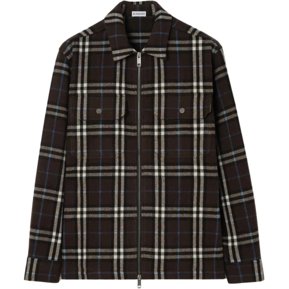 Мужская рубашка с воротником, Lapel Moderate, Burberry, Brown