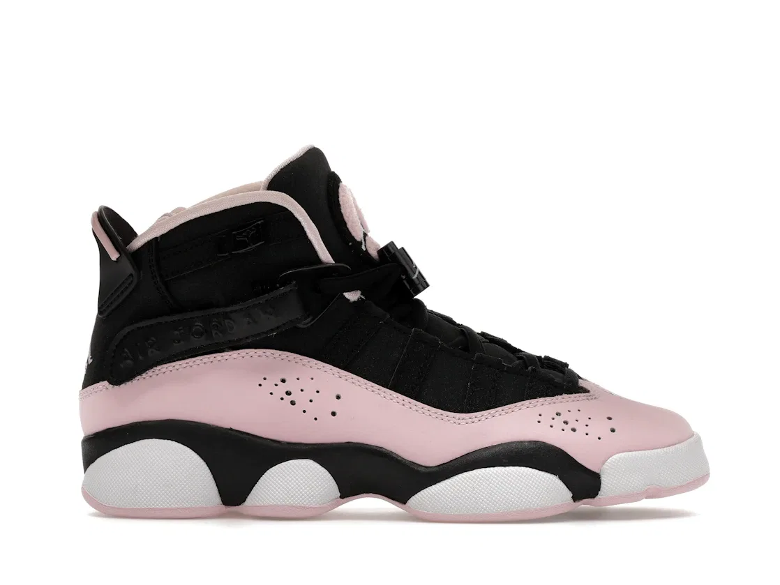 Детские кроссовки Lifestyle с перфорацией Jordan 6 Rings, Black/Pink Foam-White-Anthracite