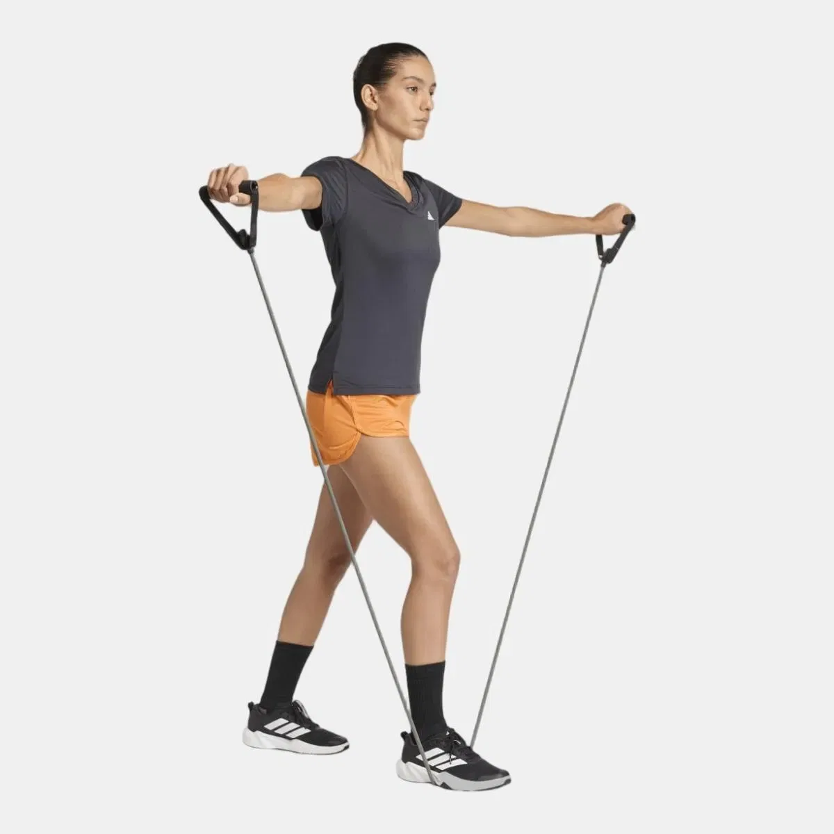 Женская футболка с V-образным вырезом Workout Essentials adidas, Черный — фото 4