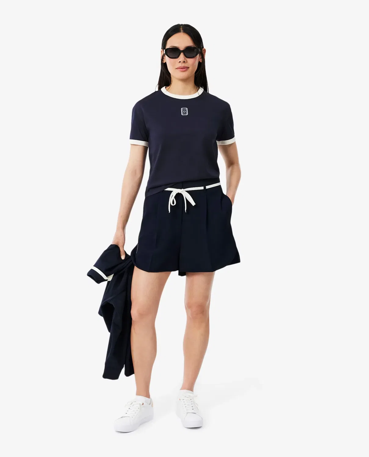 Футболка Lacoste Blanco с длинным рукавом, хлопковая, с логотипом — фото 4