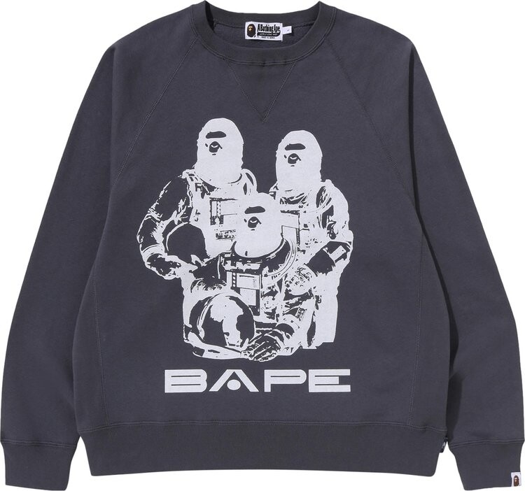 

Толстовка BAPE Relaxed Fit Crewneck 'Charcoal', черный