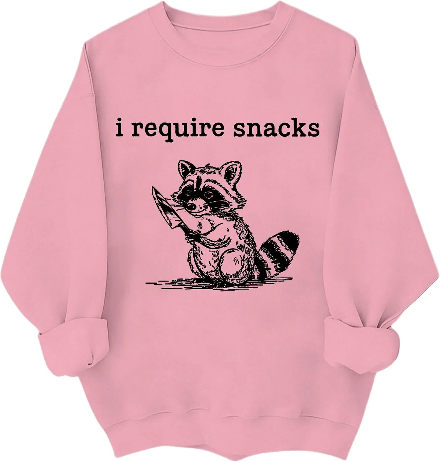 Женское худи с принтом I Require Snacks Raccoon, розовый
