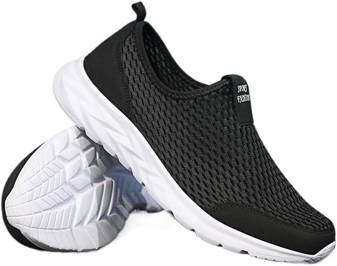 

Легкие мужские сетчатые кроссовки для ходьбы - без шнурков, дышащие, с противоскользящей подошвой для комфорта на улице и за рулем Fmshi, Mixed Color