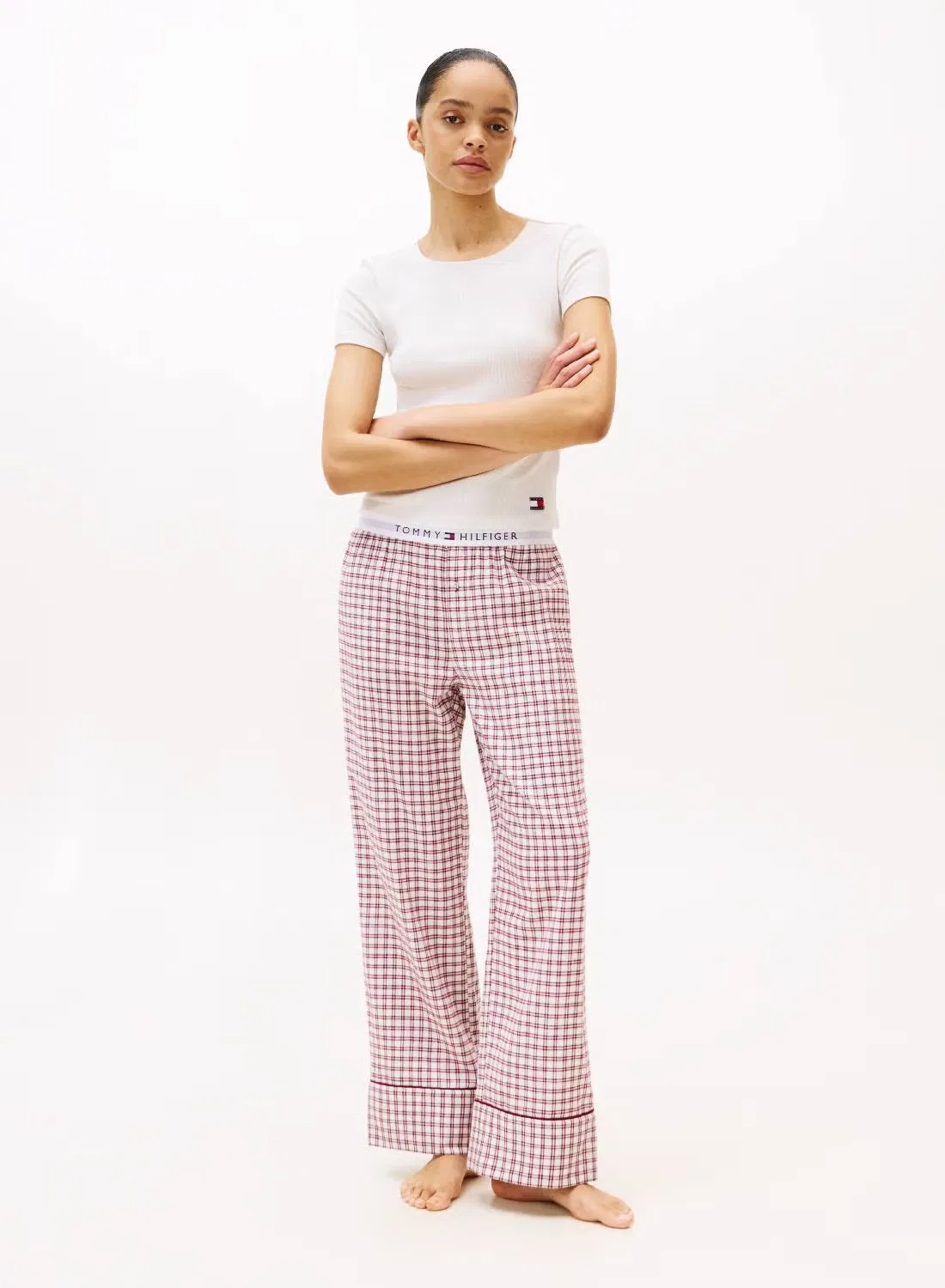 Футболка домашняя с коротким рукавом Tommy Hilfiger, экрю — фото 3