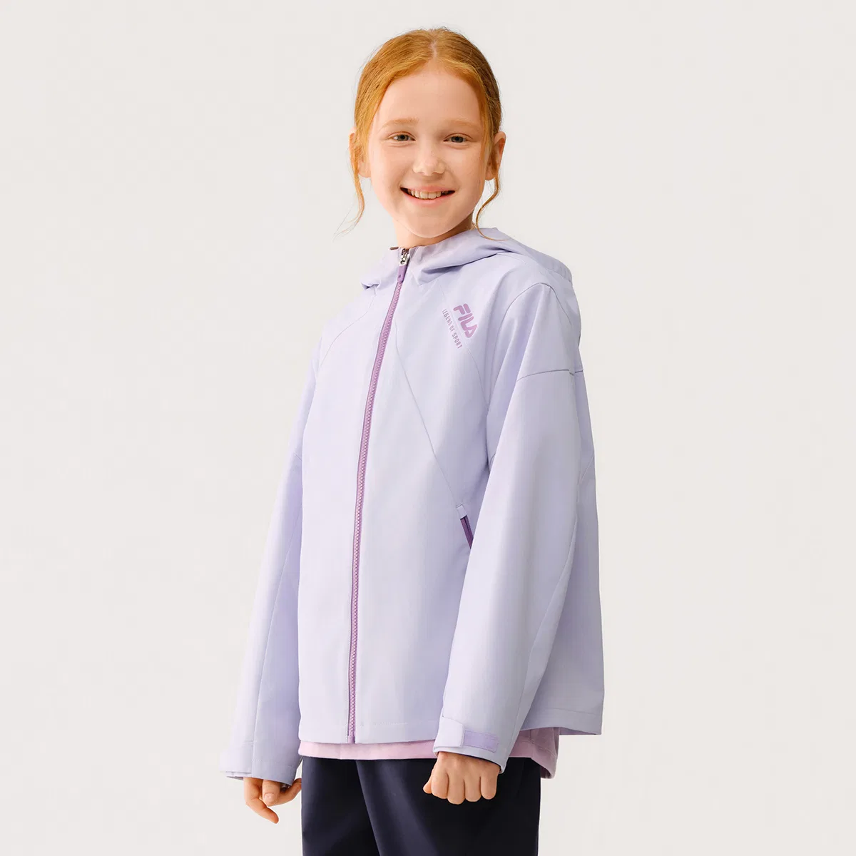 Детское худи с капюшоном Light Purple FILA KIDS — фото 4