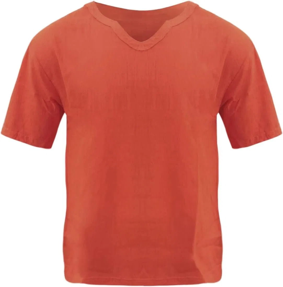 Мужская льняная рубашка-поло с коротким рукавом Quick Dry, Brown — фото 2