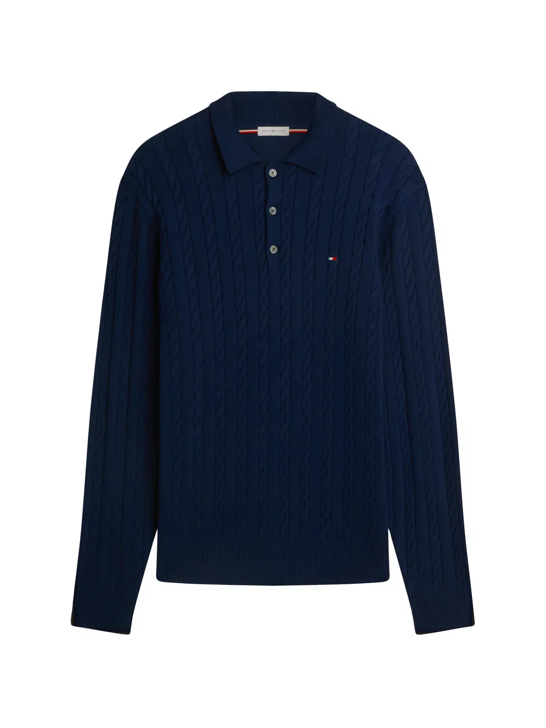 Tommy Hilfiger Вязаный свитер с поло-воротником - синий