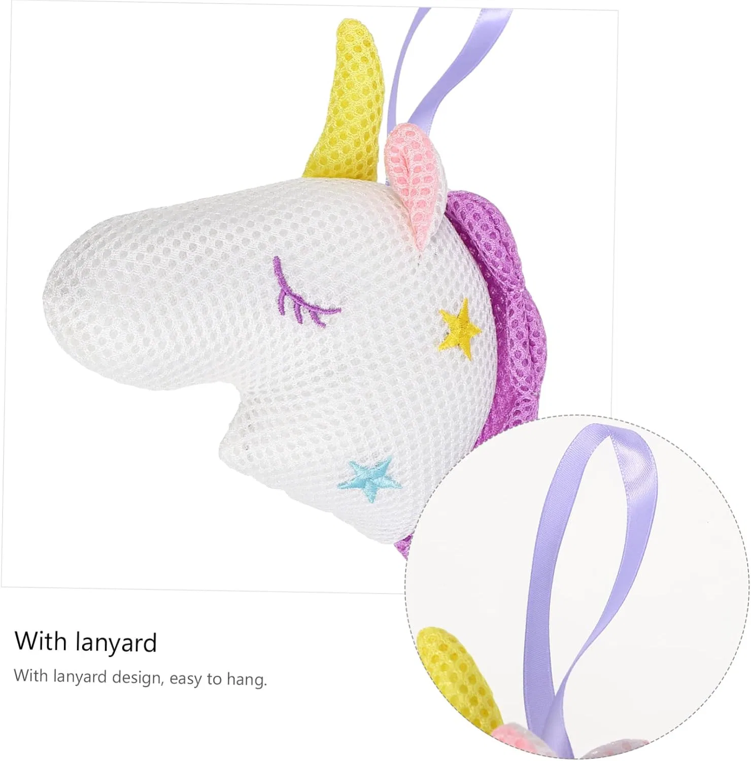 Мочалка для душа Unicorn, 3 шт, Beavorty, 16x15x5 см, Белый — фото 4