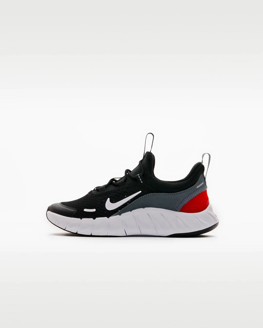 Детские кроссовки с гибкой подошвой Nike Free Ride, Black/Cool Grey/University Red/White — фото 2
