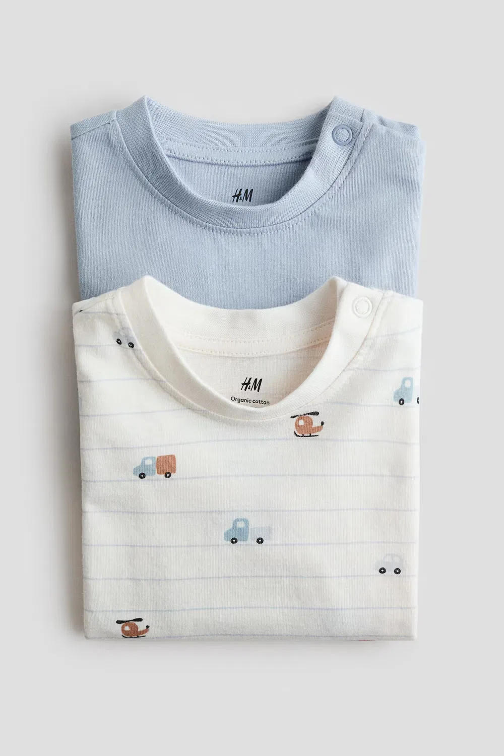 Комплект из 2 рубашек с длинными рукавами H&M, Hellblau/Fahrzeuge — фото 3