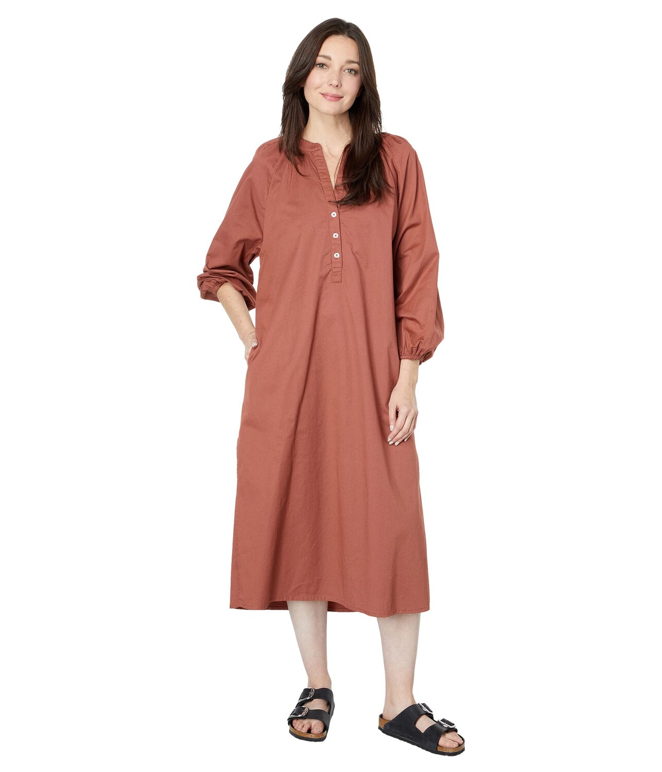 

Платье SUNDRY, Raglan Cotton Woven Henley Dress