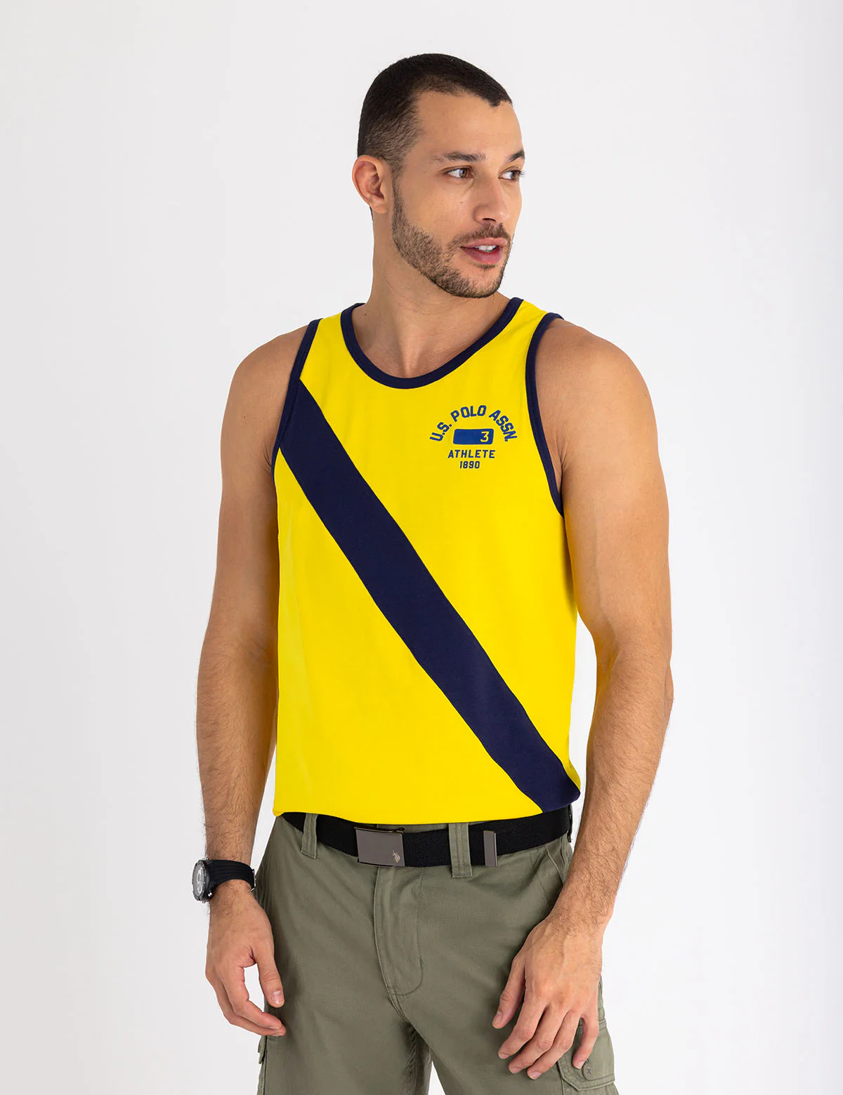 

Майка U.S. Polo Assn Contrast Diagonal Sash Muscle, желтый
