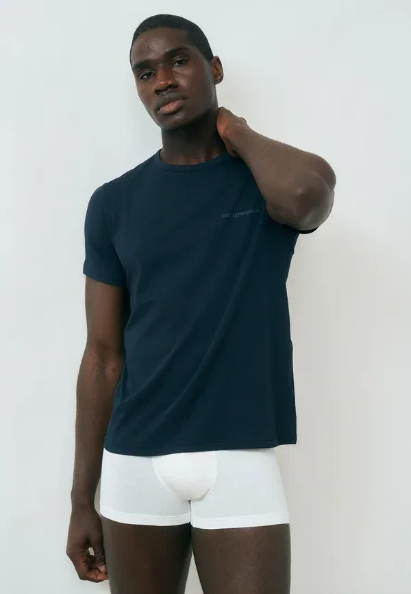 Комплект из двух базовых футболок Parte alta с круглым вырезом Emporio Armani, синий