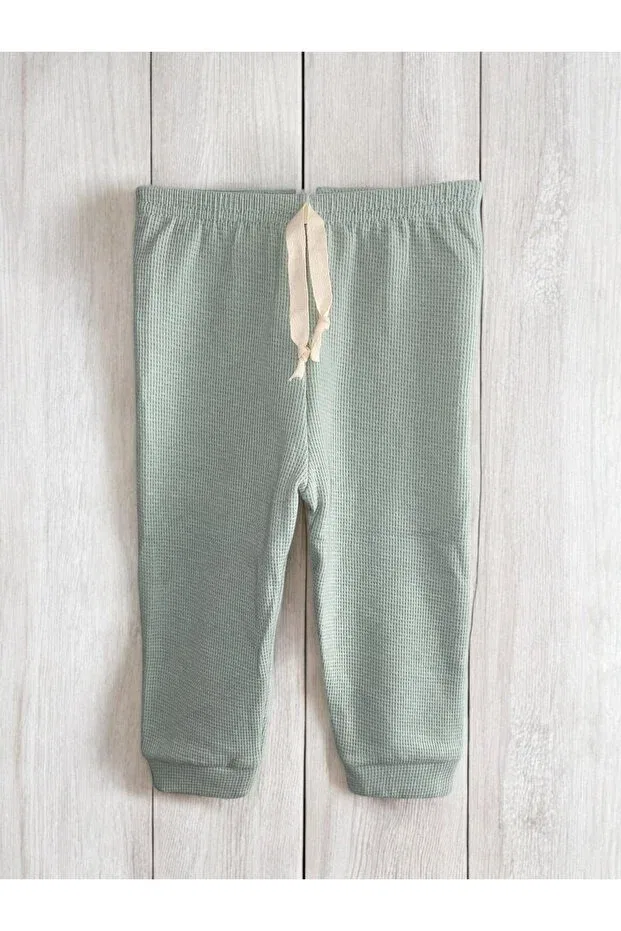 Детские спортивные штаны для девочек с полосками Waffle fabric baby girl 5-piece cuffed single bottom Altintaş Baby, Harmonious — фото 3