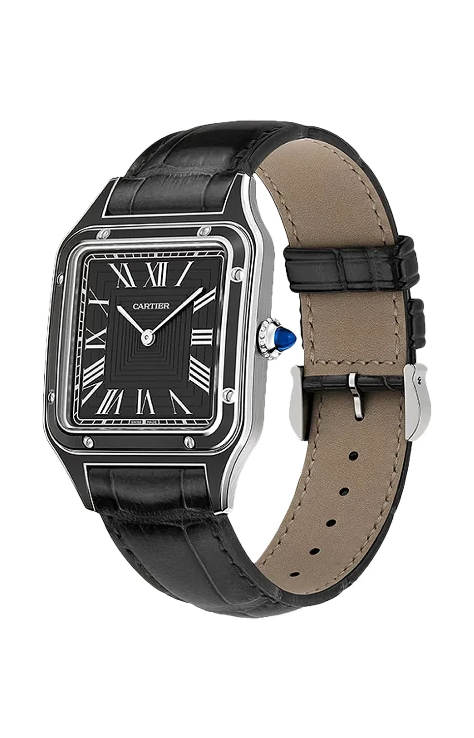 Сантос-Дюмон, большая модель, сталь, ручной механизм - WSSA0046 CARTIER, золотой — фото 3