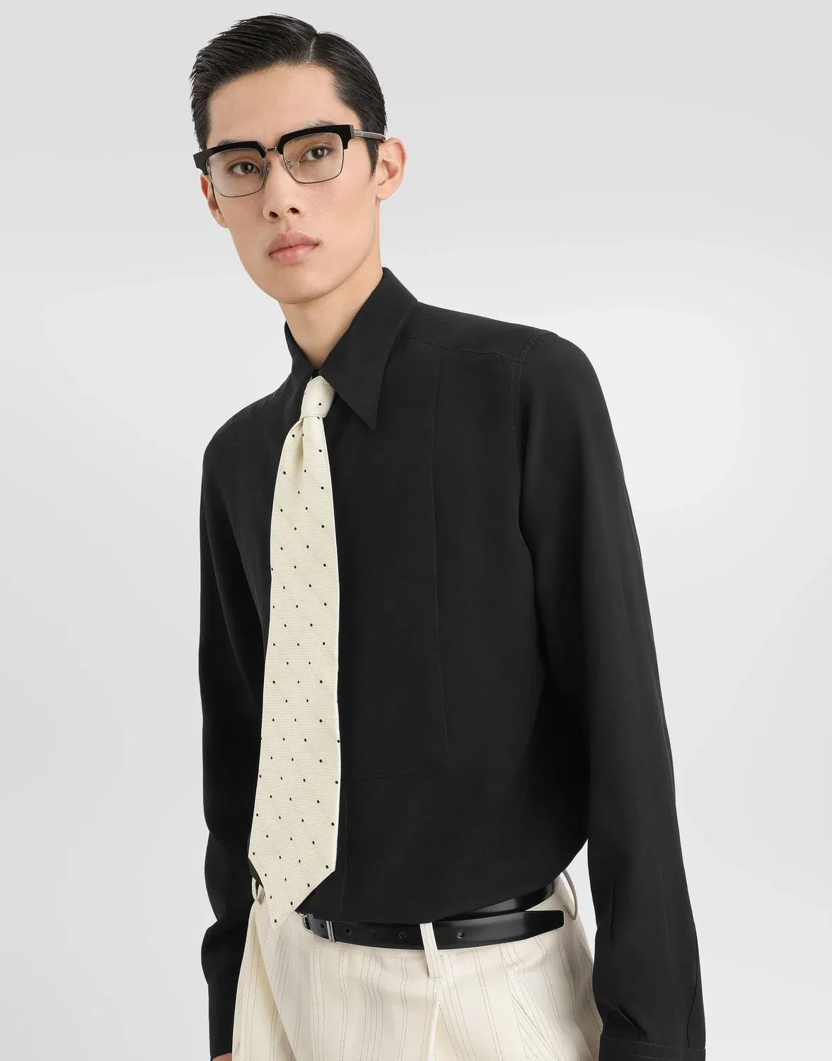 Золотая рубашка из крепа де шин Dolce & Gabbana, черный — фото 2