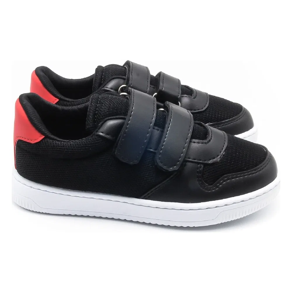 Детские кроссовки унисекс с эффектом кожи на шнурках и липучке, KP-6001 KU&PA SHOES — фото 2