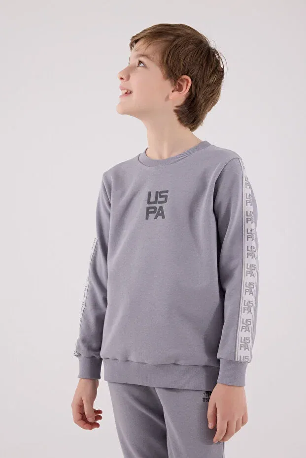 Детский комплект спортивного костюма для мальчиков Licensed U.S. Polo Assn., Gray — фото 4