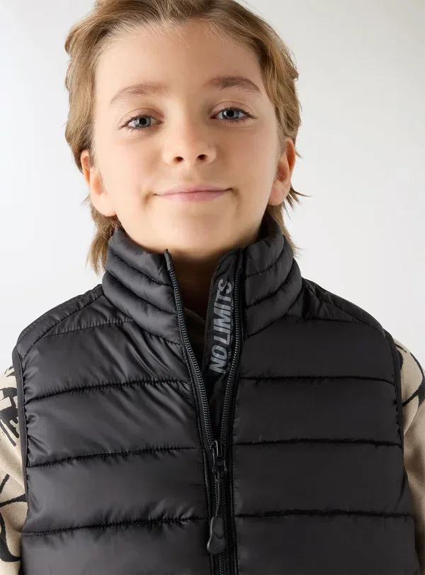 Жилет стеганый Imbottito trapuntato con - waistcoat Terranova, черный — фото 4