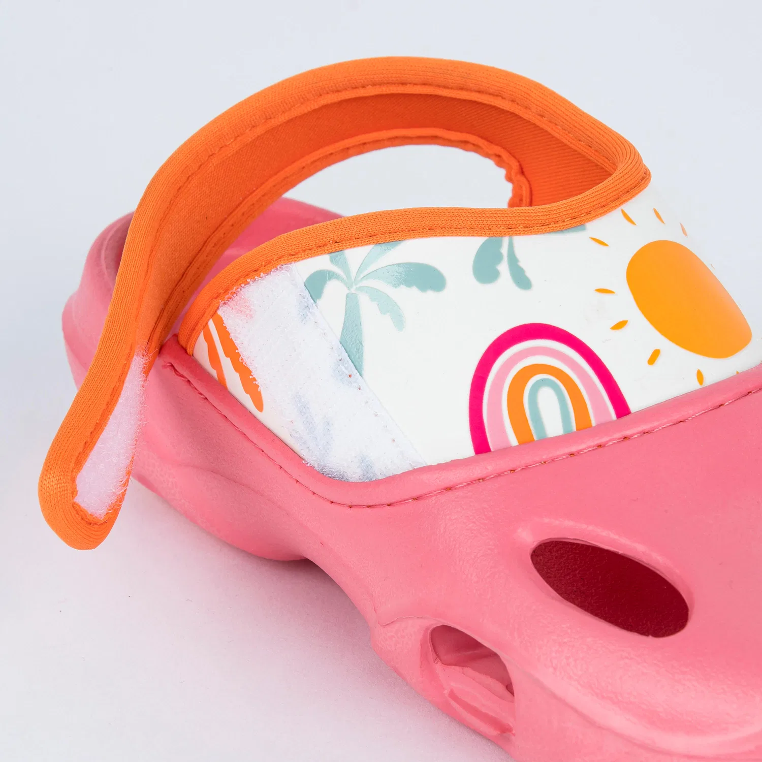 Детские шлепанцы для бассейна с закрытым носком Clog 500 Decathlon, Kaugummirosa Karottenorange — фото 4