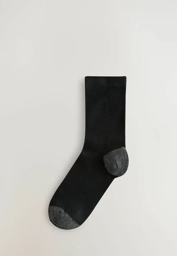 Носки 5 пар с деталями пятки и мыска, 70% вискоза, Heel & toe detail ankle socks, Next, Grey, Sparkle, черный/серый — фото 2