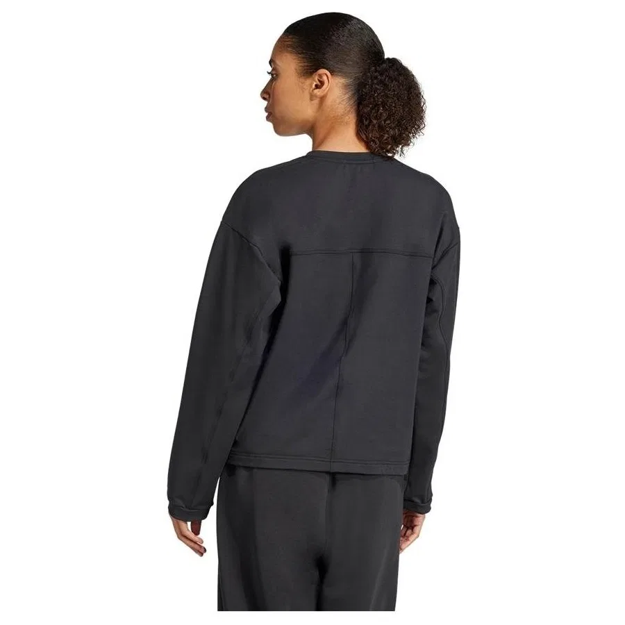 Женский свитшот с длинным рукавом YGA Cover-Up adidas, Черный — фото 2
