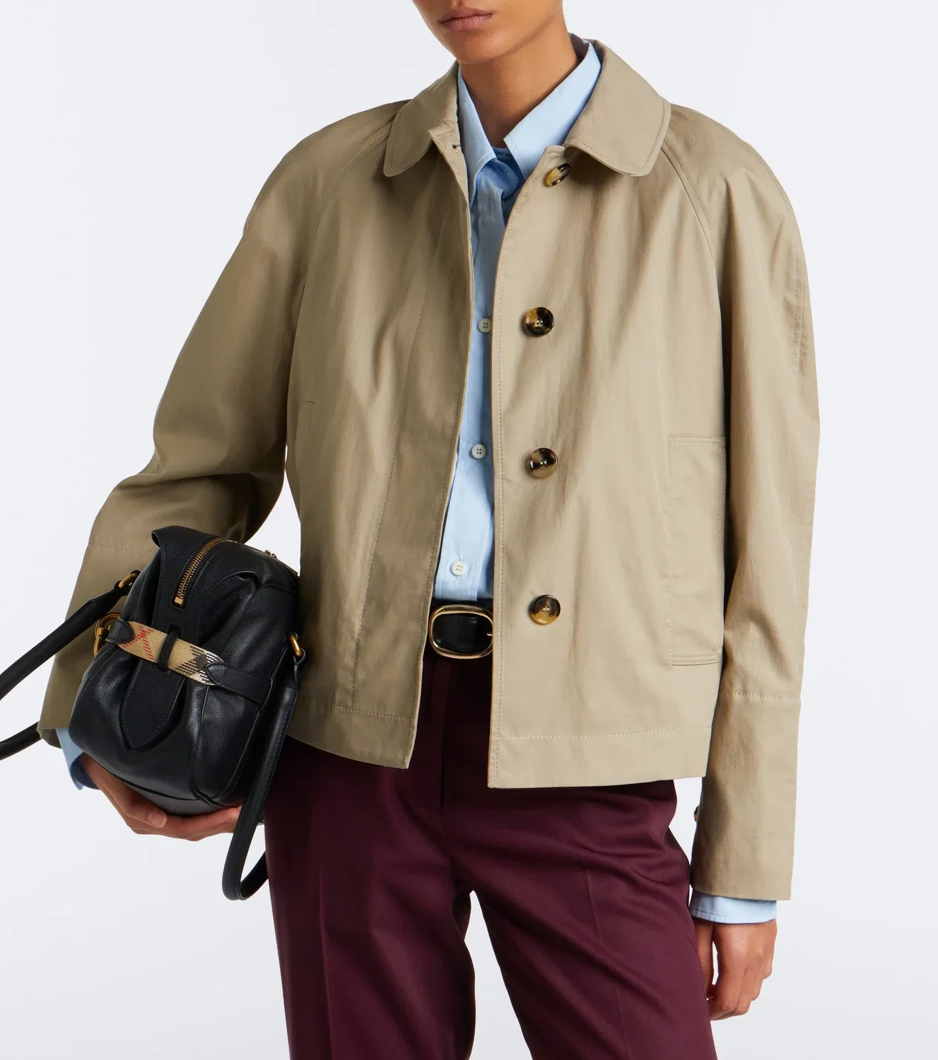 Легкая куртка из хлопкового габардина Burberry, бежевый — фото 2
