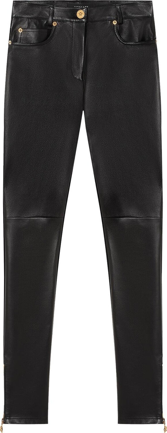 

Леггинсы Versace Leather Leggings 'Black', черный