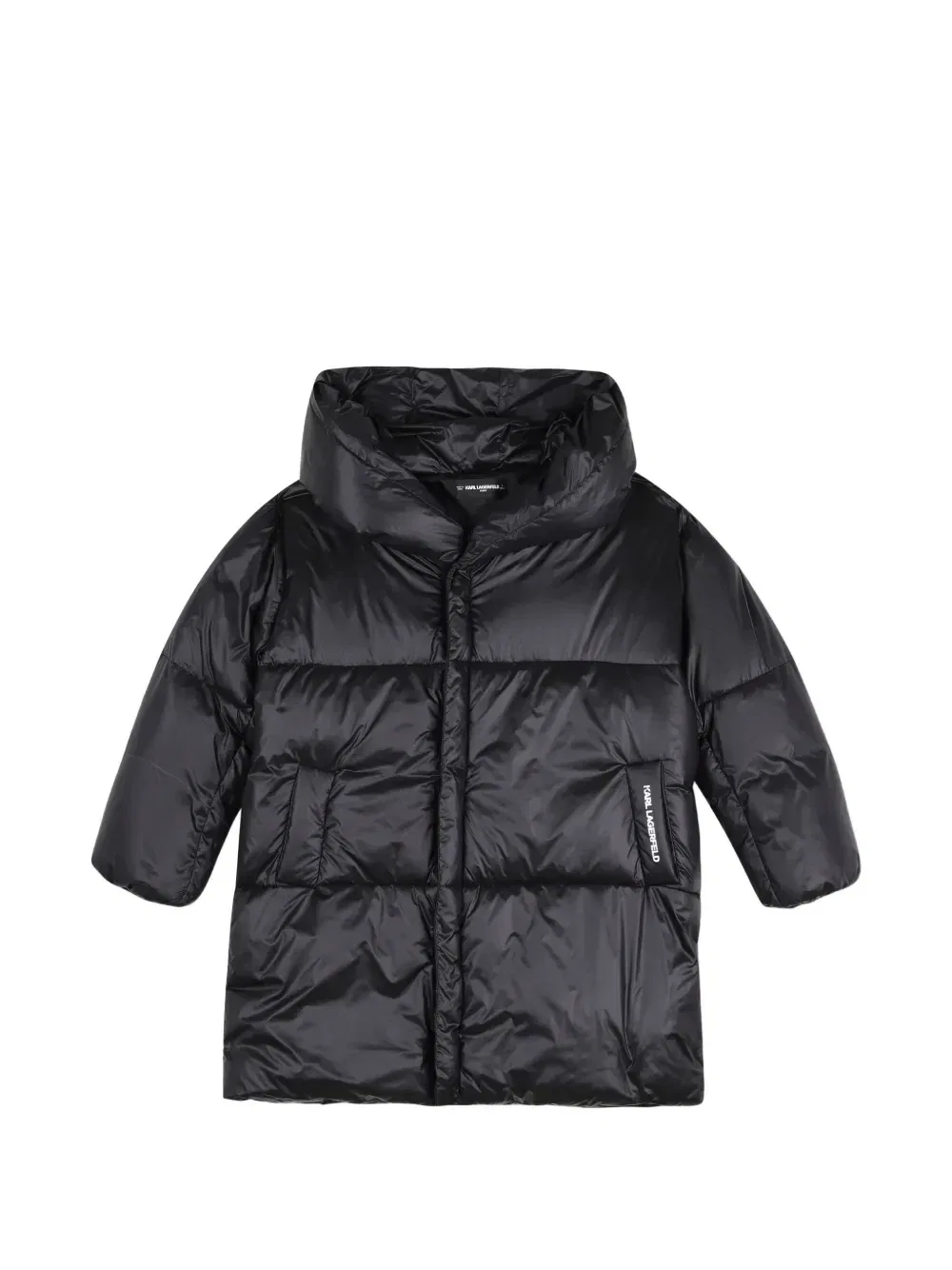 Пуховик с логотипом Karl Lagerfeld Kids, черный