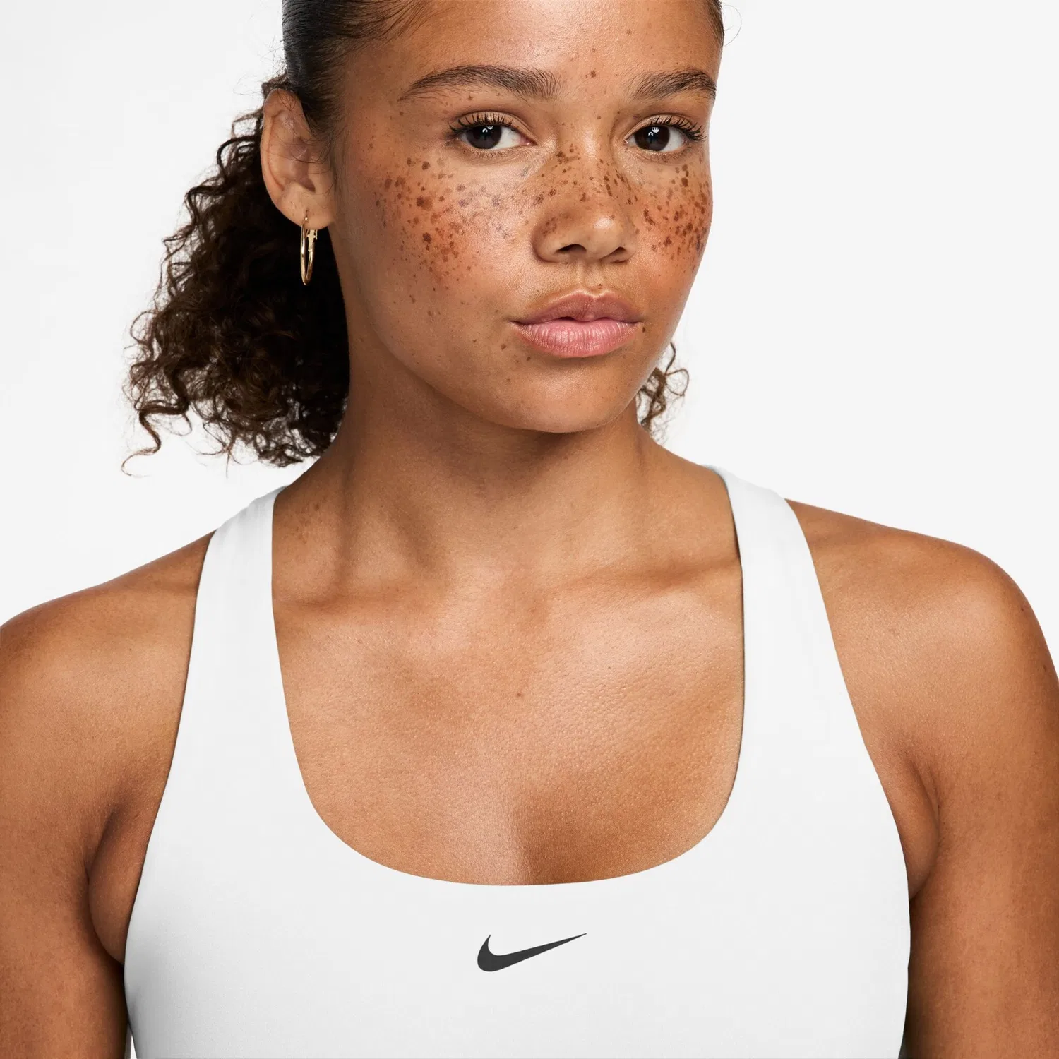 Женский спортивный бюстгальтер быстросохнущий Nike, White/Black — фото 3