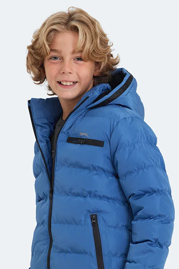 Детское пальто для девочек с капюшоном Slazenger, Saks Blue — фото 3