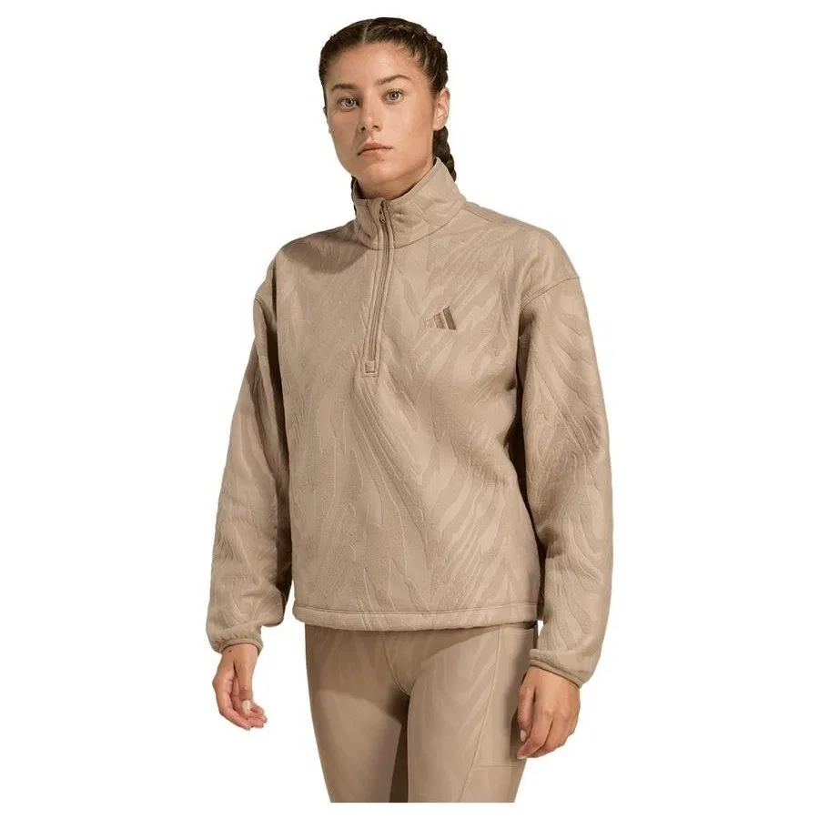 Женский свитшот с принтом AOP PolarFleece adidas, Коричневый — фото 2