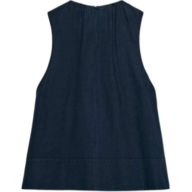 Женский топ без рукавов с принтом A Line ZARA, Sea Blue — фото 3