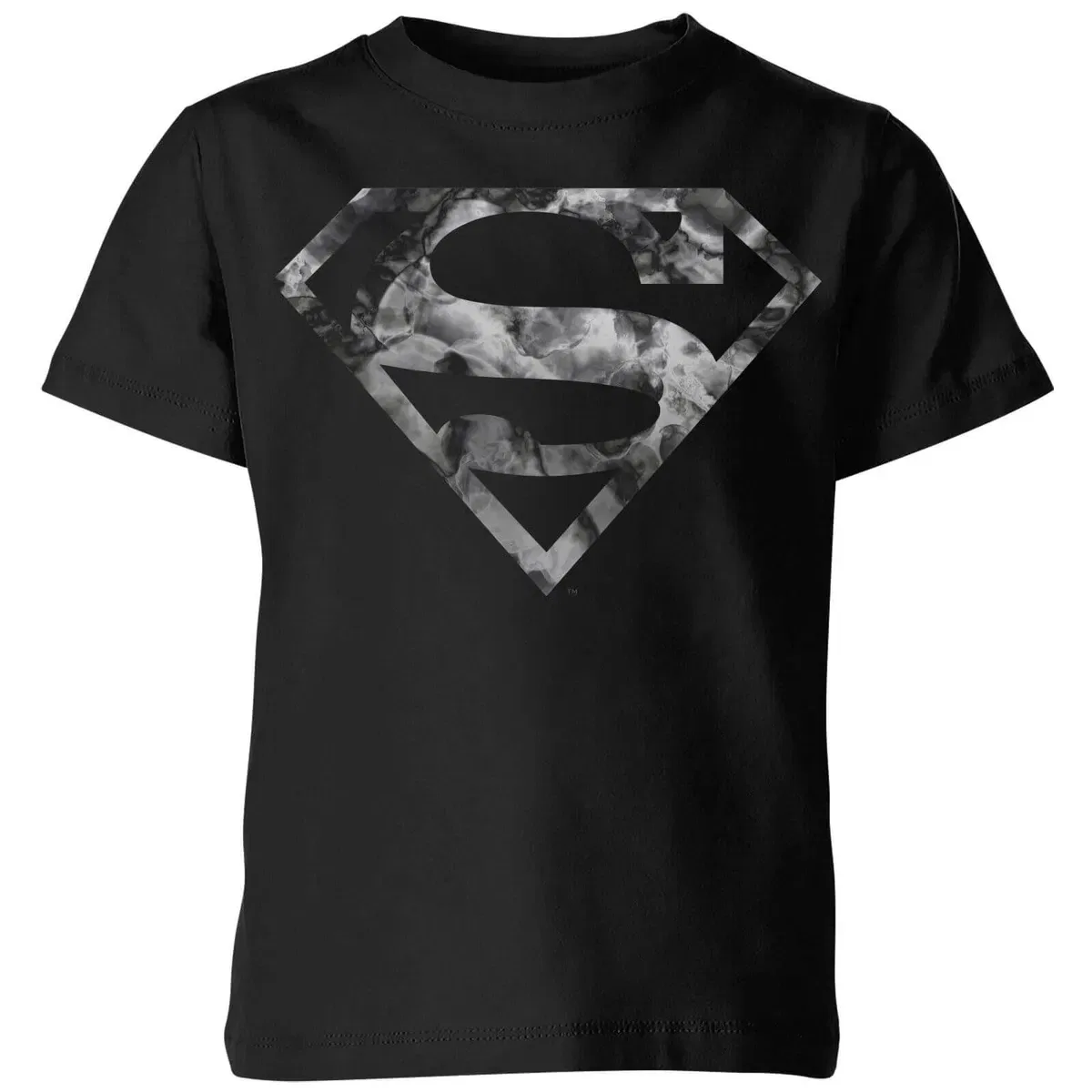 Детская футболка с принтом Original Marble Logo Superman, Black