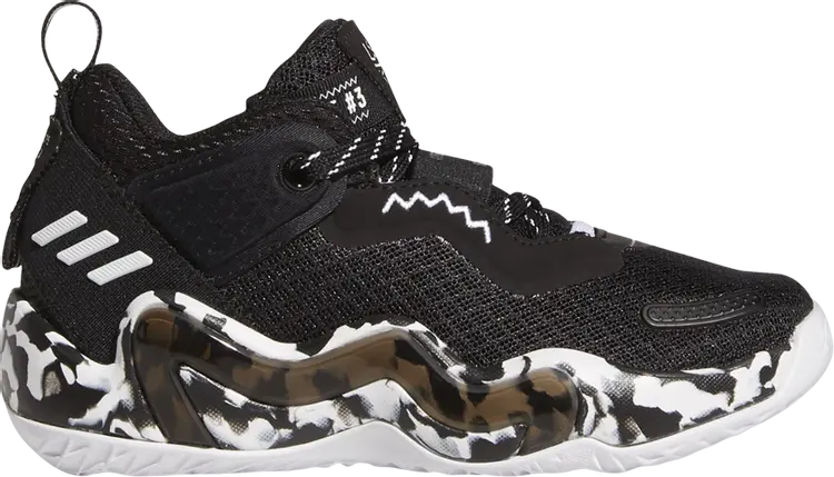

Кроссовки Adidas D.O.N. Issue #3 Little Kid 'Paint Smudge - Black', черный