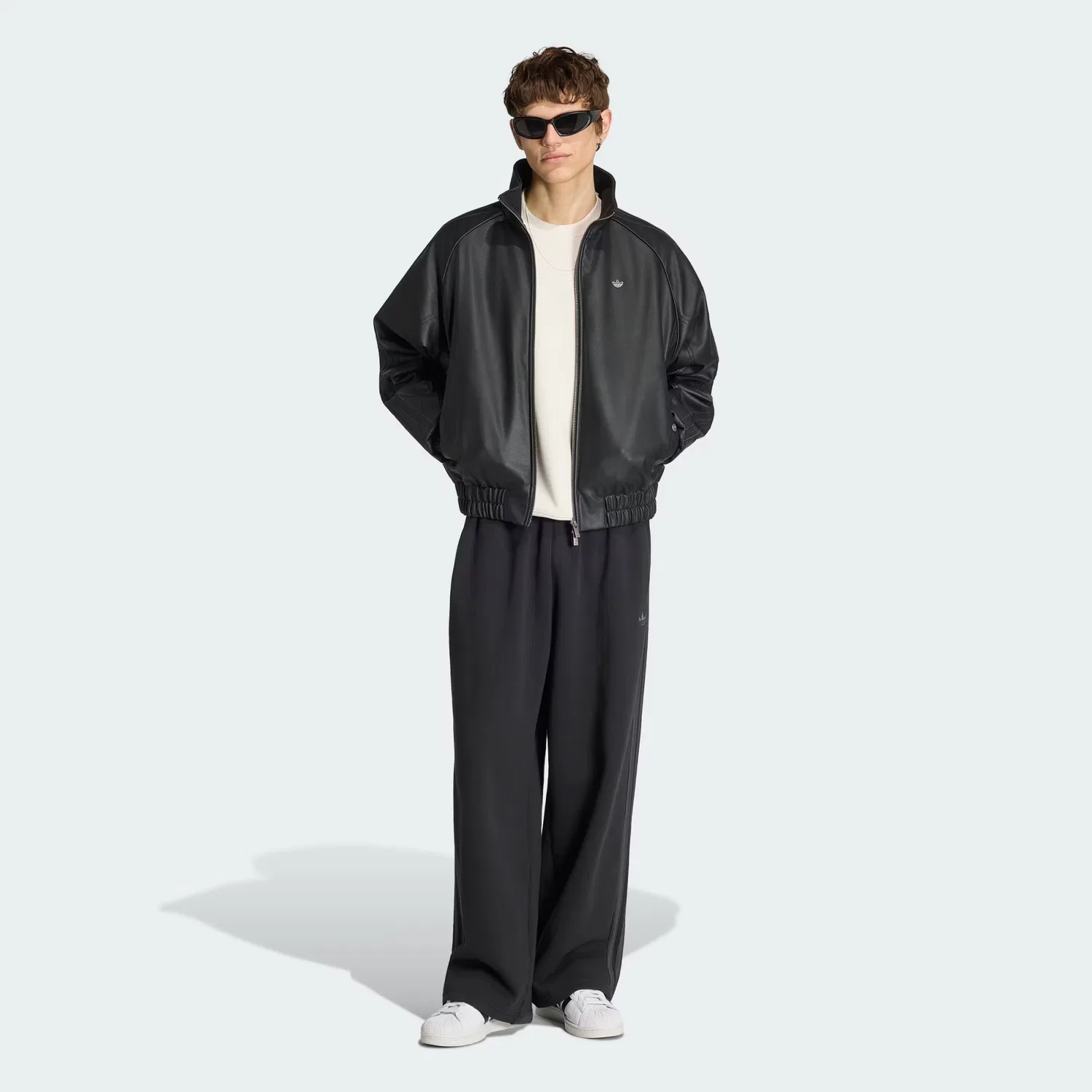 Мужская спортивная куртка оверсайз Premium SST Tracktop Adidas Originals, черный — фото 3
