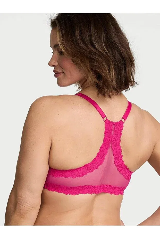 Женский бюстгальтер с кружевом Lightly Padded Supportive Lace Gathering Bra Victoria'S Secret, Hot Pink — фото 3