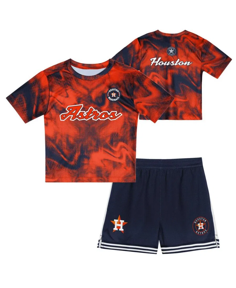 Комплект из футболки и шорт с принтом Houston Astros Hitter Infielder Outerstuff, Orange