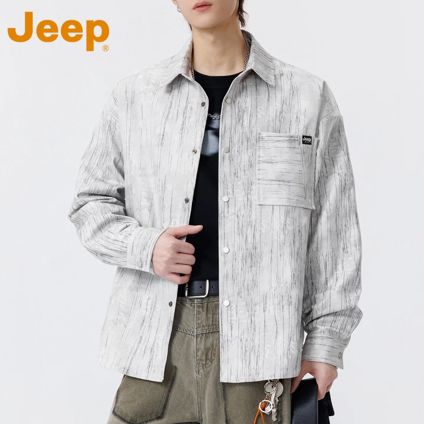 Детская рубашка с воротником, модель Jeep, , Tie-Dye Graphite Black — фото 4