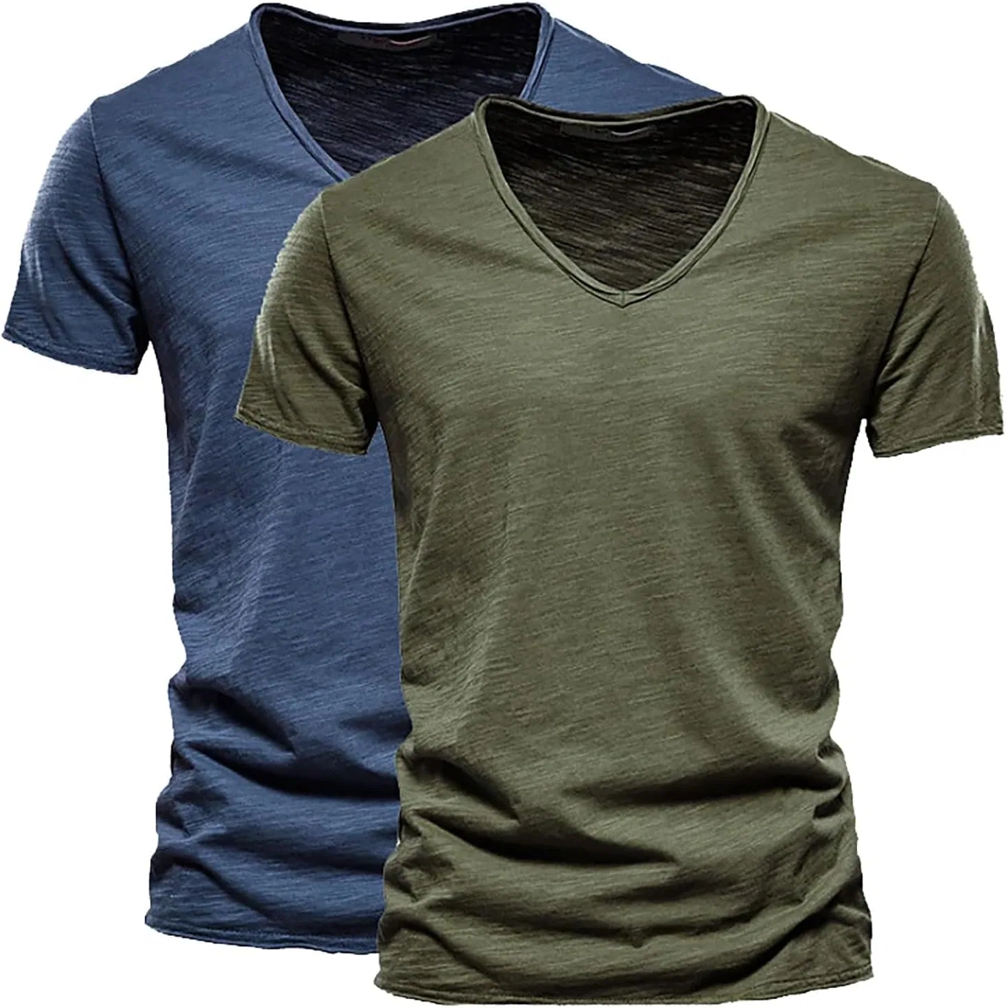 Мужская классическая футболка с V-образным вырезом 2 Pack, Blue/Green