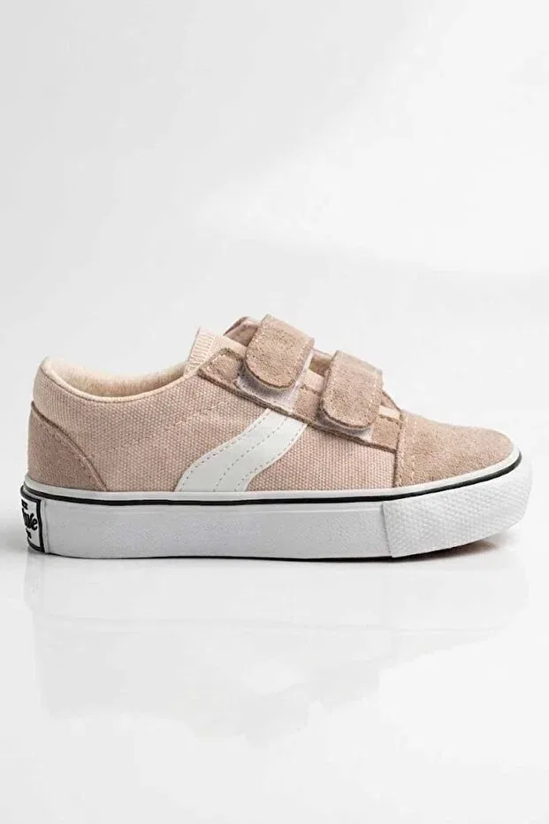 Детские кеды для девочек на липучках Rekorsport, Beige — фото 2