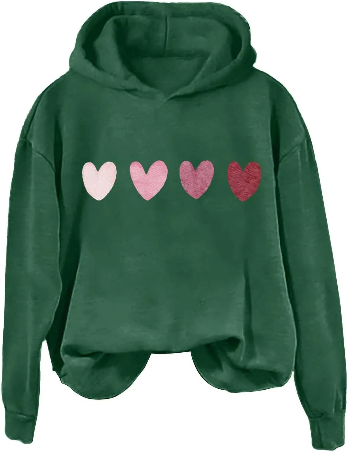 Женское худи с принтом, модель Tie Dye Heart Print, зелёный — фото 4